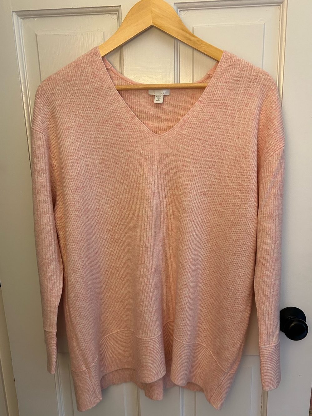J. Jill Light Pink V-Neck Knit Sweater
